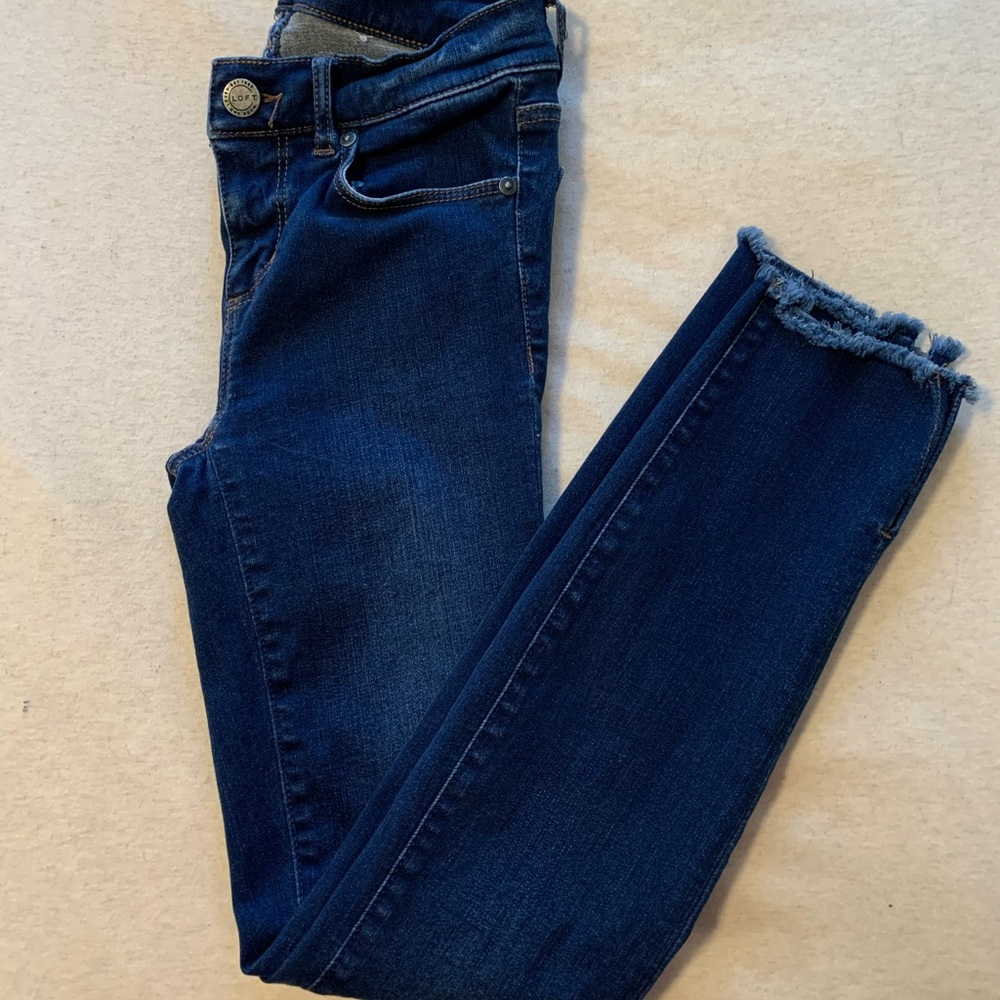 Loft skinny jeans, raw hem, size: 24/00